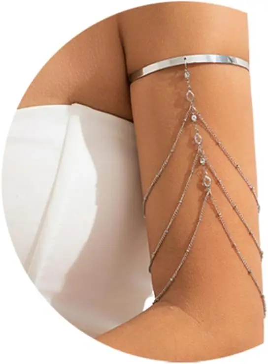 Simple Crystal Bead Tassel Upper Arm Chain Bracelet Multi-layered Bikini Armlet Rhinestone Adjustable Arm Cuff Bangle for Women
Simple Crystal Bead Tassel Upper Arm Chain Bracelet Multi-layered Bikini Armlet Rhinestone Adjustable Arm Cuff Bangle for Women