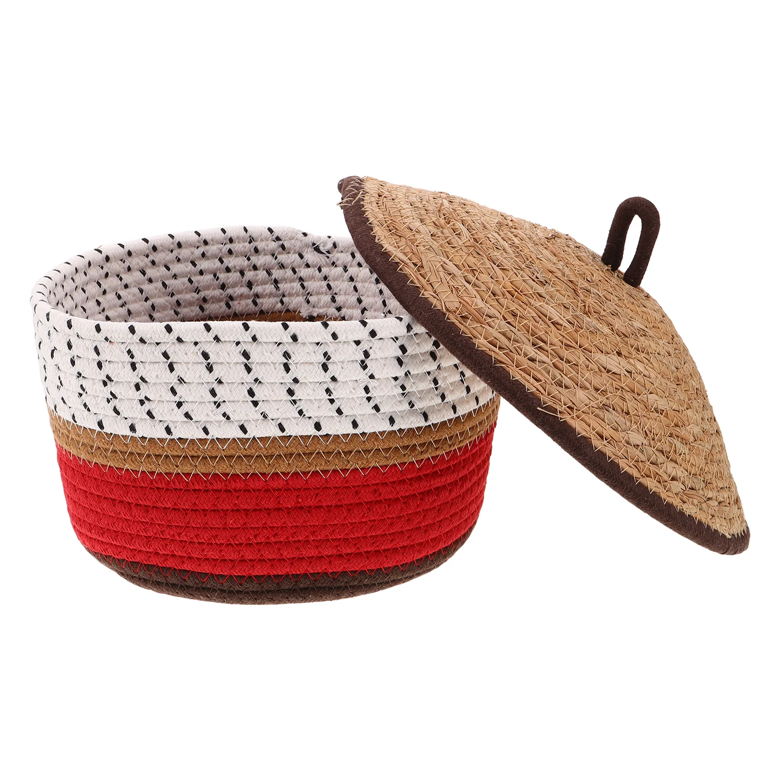 Handwoven Woven Storage Basket With Lid Round Cotton Rope Organizer Bin Nursery Snack Container - Decorative Rope Basket For
Handwoven Woven Storage Basket With Lid Round Cotton Rope Organizer Bin Nursery Snack Container - Decorative Rope Basket For