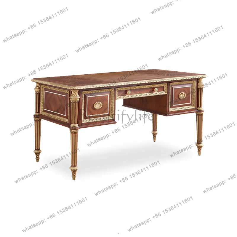 Neoclassical English writing desk office desk and chair combination Neoclassical high-end villa desk furniture
Neoclassical English writing desk office desk and chair combination Neoclassical high-end villa desk furniture