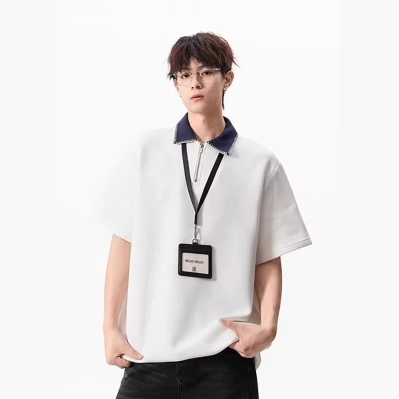 American Retro Half Zip Polo Shirt Tops 2026 Summer Fashion Men's Short Sleeved Casual Loose T-shirt Streetwear Men Clothing
American Retro Half Zip Polo Shirt Tops 2026 Summer Fashion Men's Short Sleeved Casual Loose T-shirt Streetwear Men Clothing