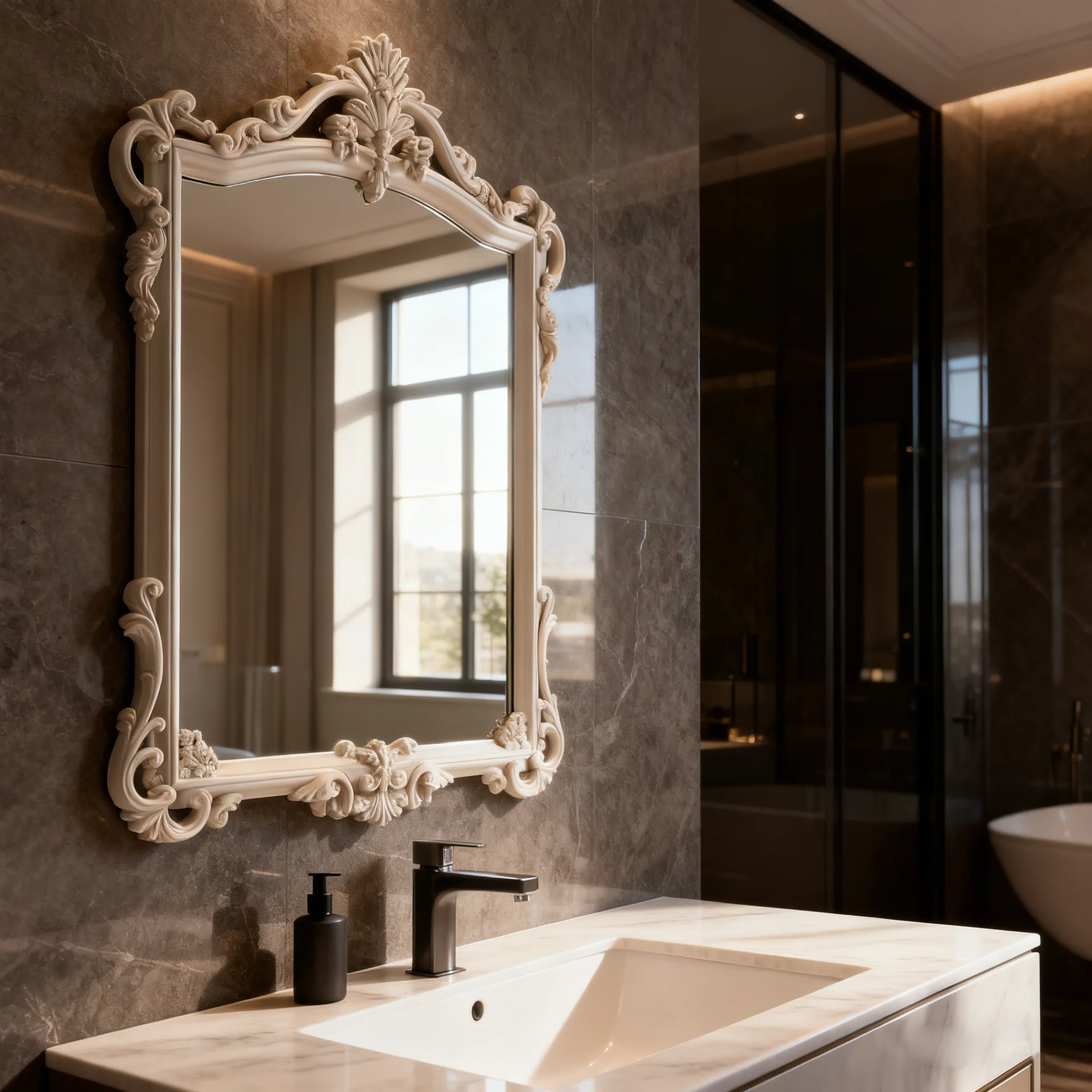 European retro bathroom mirror, American bathroom mirror, wall hanging mirror, bathroom wall carving, light luxury dressing and
European retro bathroom mirror, American bathroom mirror, wall hanging mirror, bathroom wall carving, light luxury dressing and
