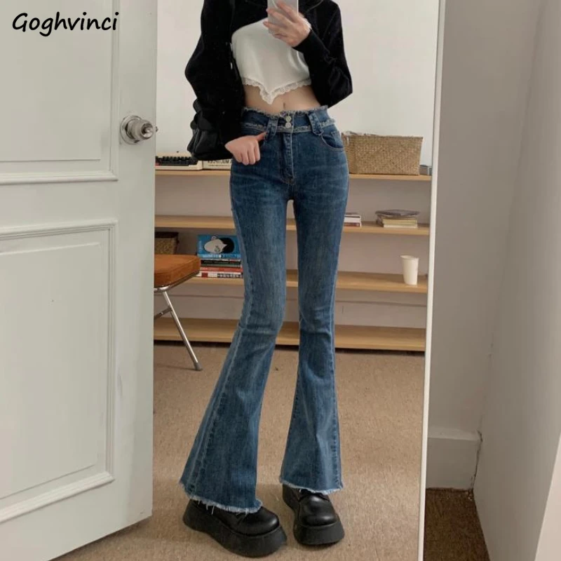 High Waisted Jeans Women Vintage Spring Prevalent Boot Cut Trousers Sweet Korean Style Trendy Streetwear Ins Elegant Slim Design
High Waisted Jeans Women Vintage Spring Prevalent Boot Cut Trousers Sweet Korean Style Trendy Streetwear Ins Elegant Slim Design