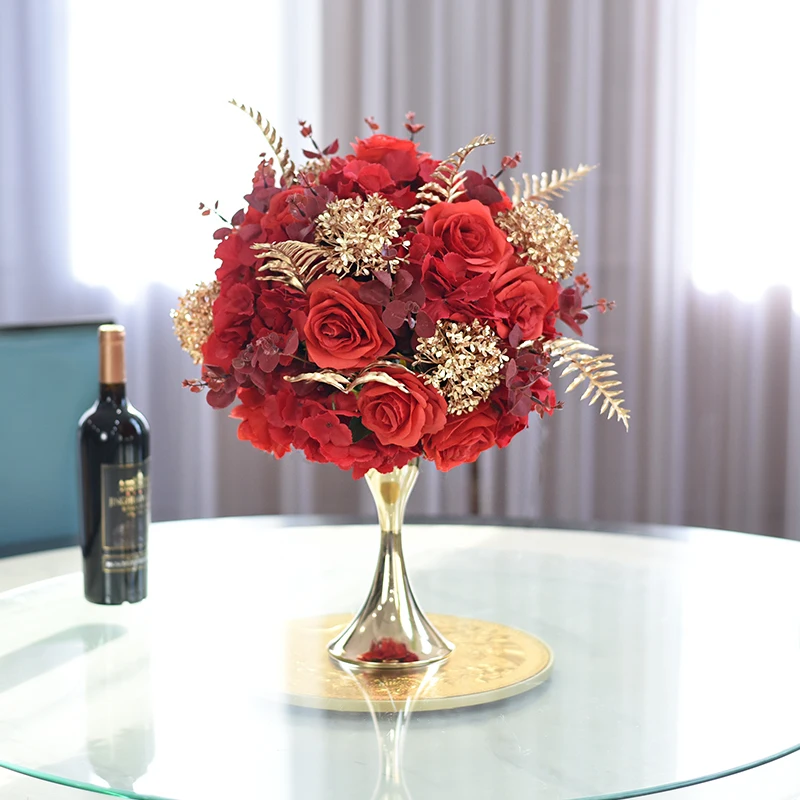 New wedding hotel restaurant main table flower wedding welcome area ornament simulation flower art silk flower window decoration
New wedding hotel restaurant main table flower wedding welcome area ornament simulation flower art silk flower window decoration