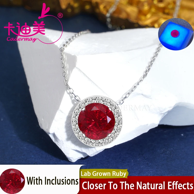CADERMAY Moissanite 8.0mm Round Lab Grown Ruby Sapphire S925 Sterling Silver Chain Necklace For Women Jewelry Anniversary Gifts
CADERMAY Moissanite 8.0mm Round Lab Grown Ruby Sapphire S925 Sterling Silver Chain Necklace For Women Jewelry Anniversary Gifts