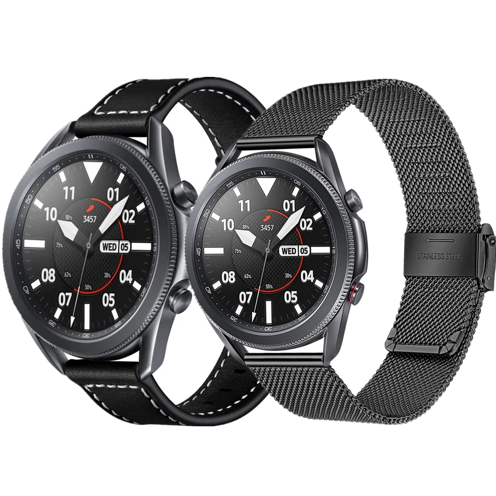 For Samsung Galaxy Watch 3 45mm Band Sets 22mm Stainless Steel Mesh Metal Strap+Leather Bracelet For Galaxy Watch 46mm Wristband
For Samsung Galaxy Watch 3 45mm Band Sets 22mm Stainless Steel Mesh Metal Strap+Leather Bracelet For Galaxy Watch 46mm Wristband