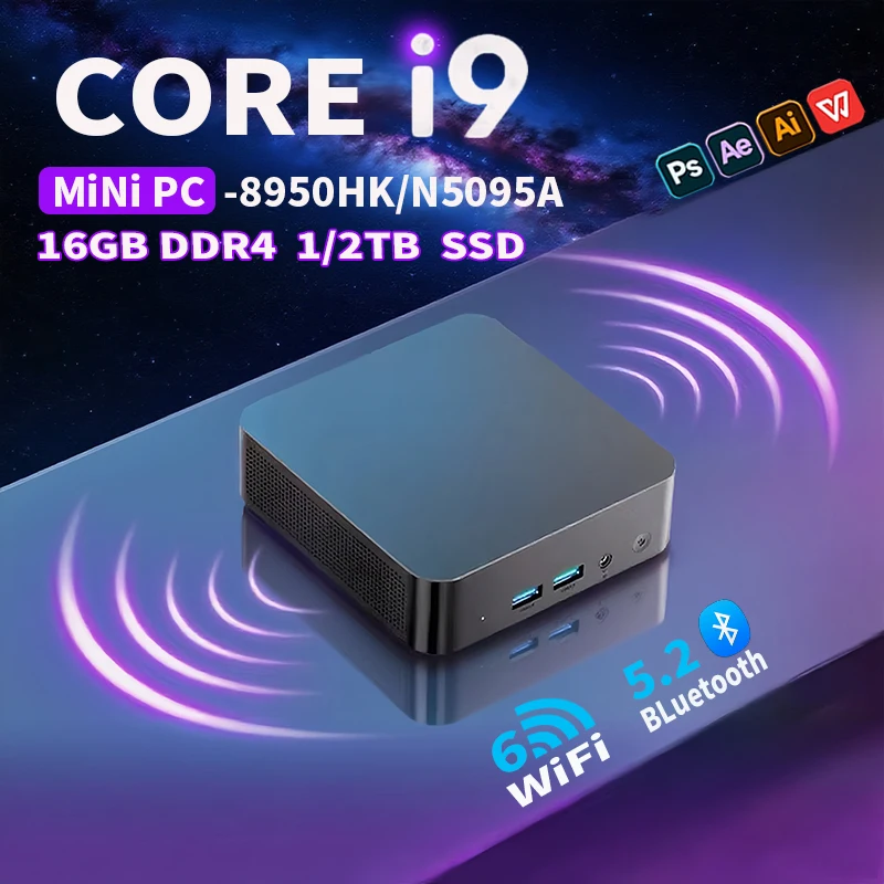 Mini PC Windows 11 Pro Core i9-8950HK/N5095A 16GB DDR4 1/2TB SSD PC Gamer Computer Dual WIFI6 BT5.2 4K HD Gaming Pc Desktop
Mini PC Windows 11 Pro Core i9-8950HK/N5095A 16GB DDR4 1/2TB SSD PC Gamer Computer Dual WIFI6 BT5.2 4K HD Gaming Pc Desktop