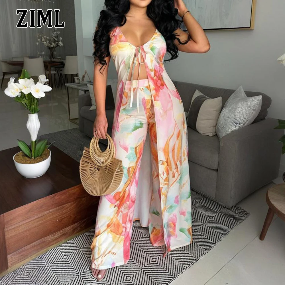 ZIML Hit Color Printing Two Piece Sets for Women V Neck Sleeveless Long Coats High Waist Loose Pants Chic Set Female Fashion
ZIML Hit Color Printing Two Piece Sets for Women V Neck Sleeveless Long Coats High Waist Loose Pants Chic Set Female Fashion