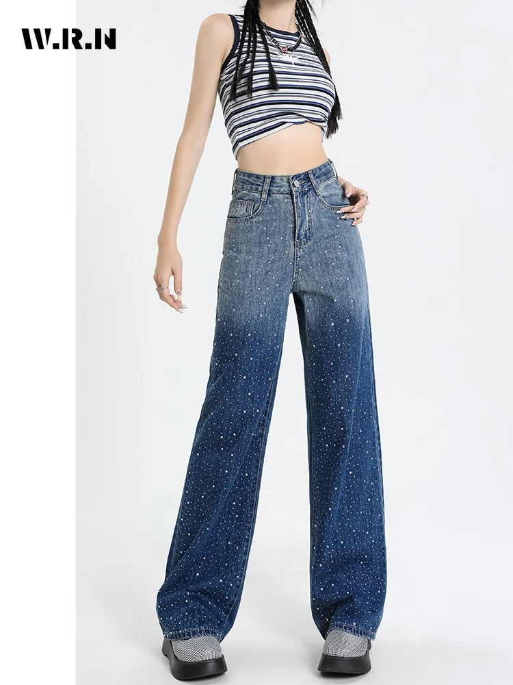 Women's Wide Leg Baggy 2000s Denim Trouser Fashion Vintage Y2K Casual High Waist Pants High Street Gradient Straight Jeans
Women's Wide Leg Baggy 2000s Denim Trouser Fashion Vintage Y2K Casual High Waist Pants High Street Gradient Straight Jeans