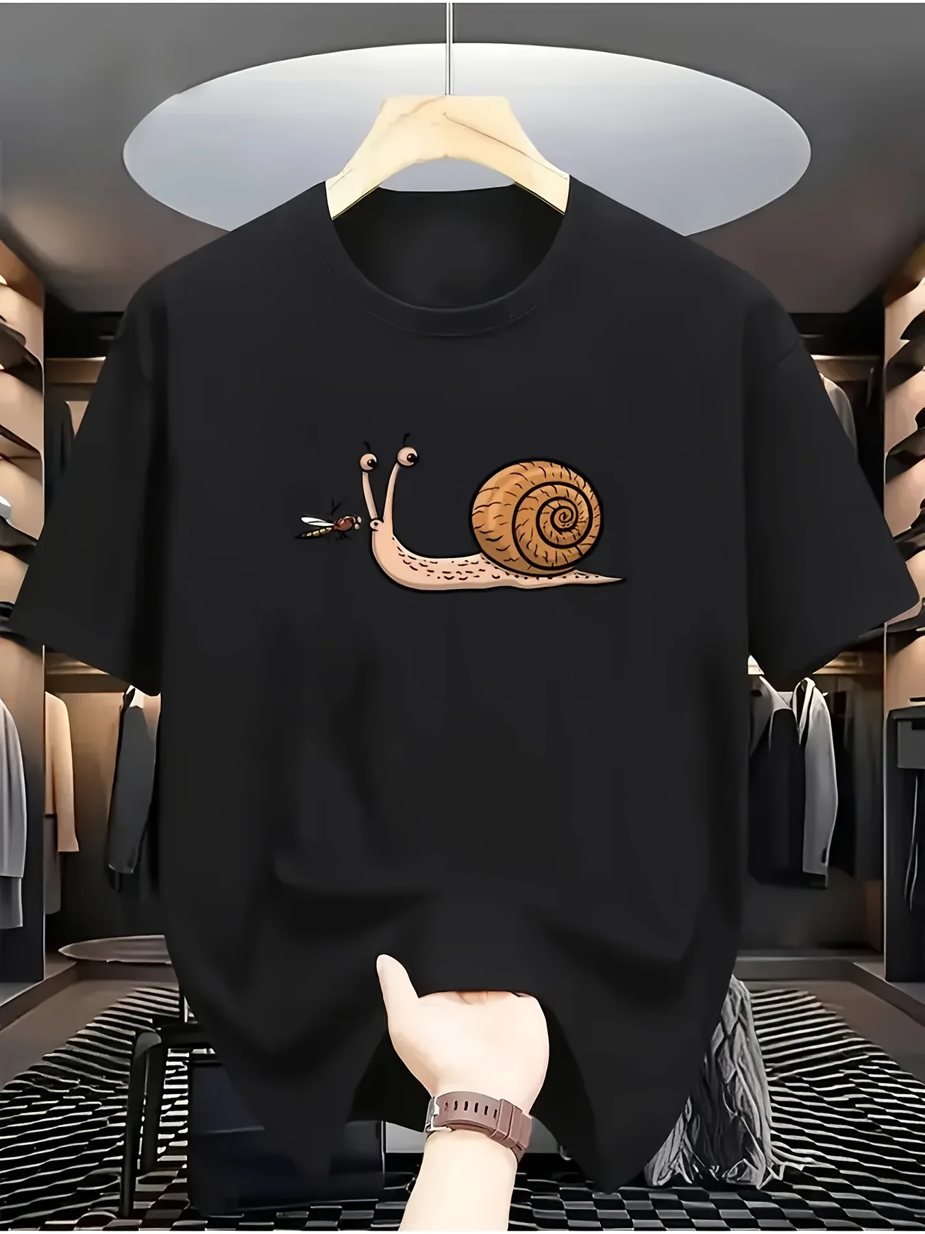 Simple Cartoon Snail and Mosquito Print Men's Summer Short-Sleeve T-Shirt, Casual Fashion Top
Simple Cartoon Snail and Mosquito Print Men's Summer Short-Sleeve T-Shirt, Casual Fashion Top