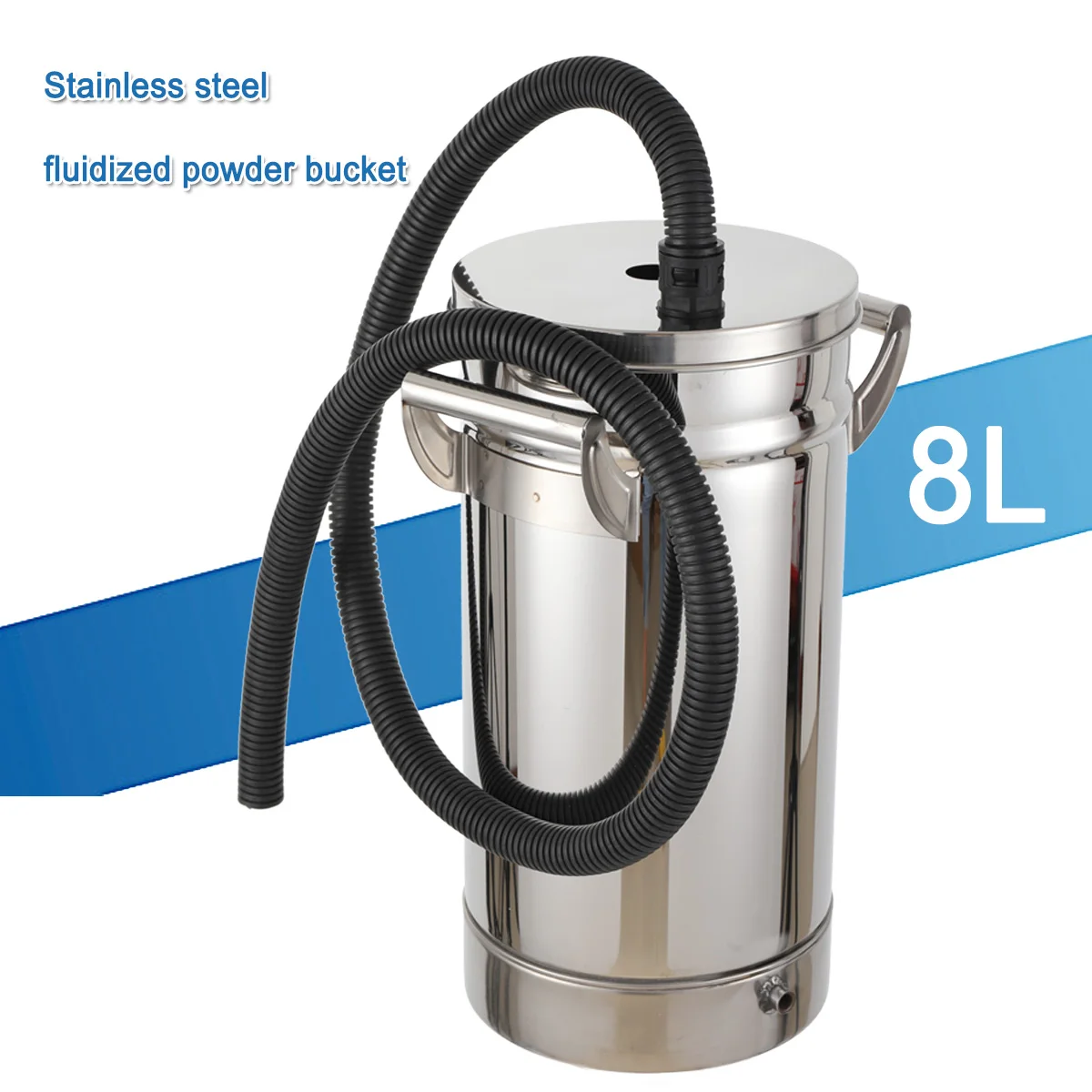 304 Stainless Steel Fluidized Powder Sprayer Bucket Fluidized Powder Coating Hopper Bottles For Powder Coating Machines,8L
304 Stainless Steel Fluidized Powder Sprayer Bucket Fluidized Powder Coating Hopper Bottles For Powder Coating Machines,8L