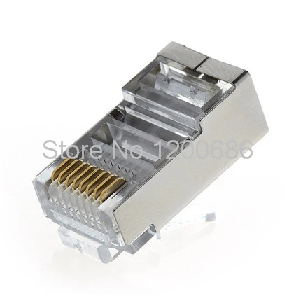 Iron crystal head over five RJ45 computer network docking network cable connector shield 8 - core network of crystal head
Iron crystal head over five RJ45 computer network docking network cable connector shield 8 - core network of crystal head