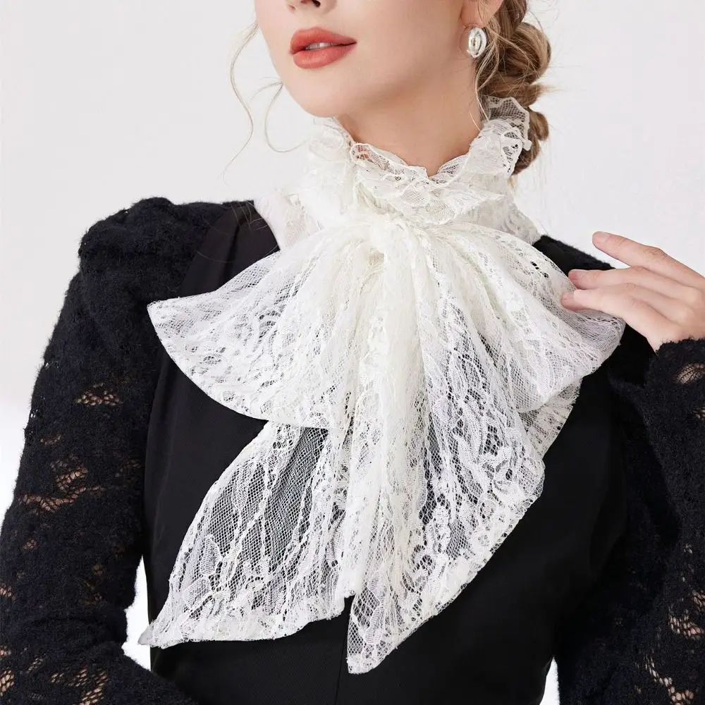Detachable Lace Fake Collar Vintage Retro Style Bow Lace Collar Solid Color Elegant Ruffled edge Collar Photo Props
Detachable Lace Fake Collar Vintage Retro Style Bow Lace Collar Solid Color Elegant Ruffled edge Collar Photo Props