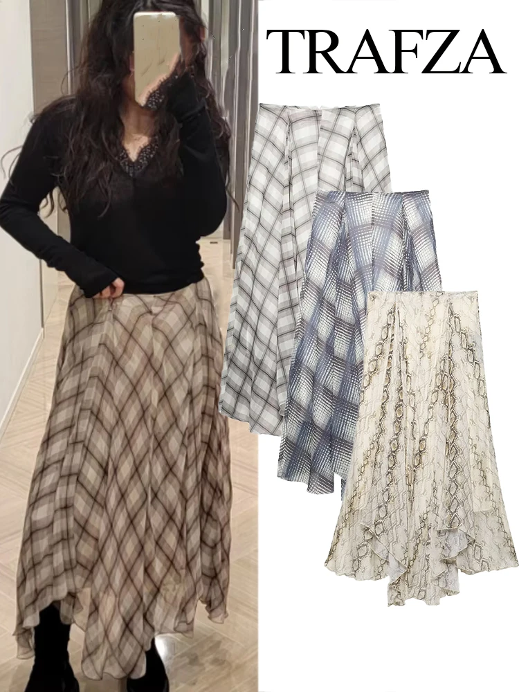 TRAFZA Women Summer New Popular Snake Print Wide Hood 3-Color Skirt Female Unique Elegant High Waist Irregular Long A-Line Skirt
TRAFZA Women Summer New Popular Snake Print Wide Hood 3-Color Skirt Female Unique Elegant High Waist Irregular Long A-Line Skirt