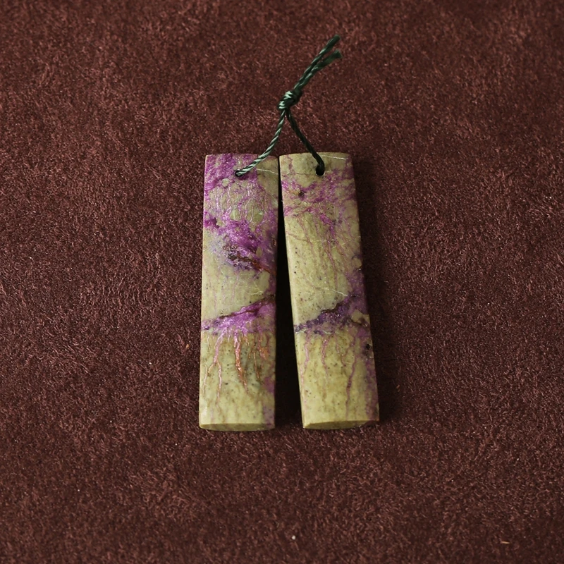Natural Gemstone Purple Earring Beads 39x11x4mm 6.1g Semiprecious African Rectangle Fine Jewelry Accessories
Natural Gemstone Purple Earring Beads 39x11x4mm 6.1g Semiprecious African Rectangle Fine Jewelry Accessories