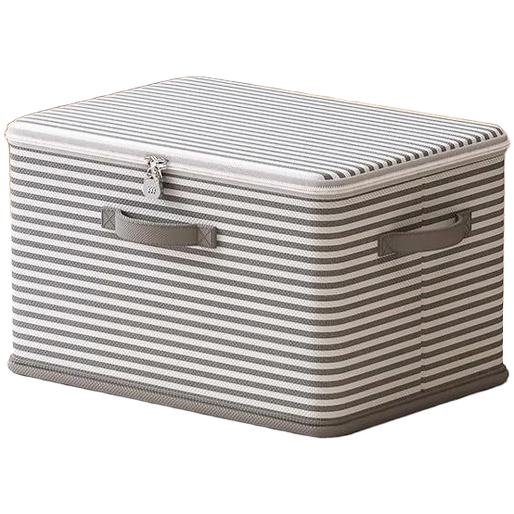 Zippered Foldable Storage Box with Lockable Feature for Clothes Bedding Quilts Toys Home Use Gray Fabric 38-58cm Length
Zippered Foldable Storage Box with Lockable Feature for Clothes Bedding Quilts Toys Home Use Gray Fabric 38-58cm Length
