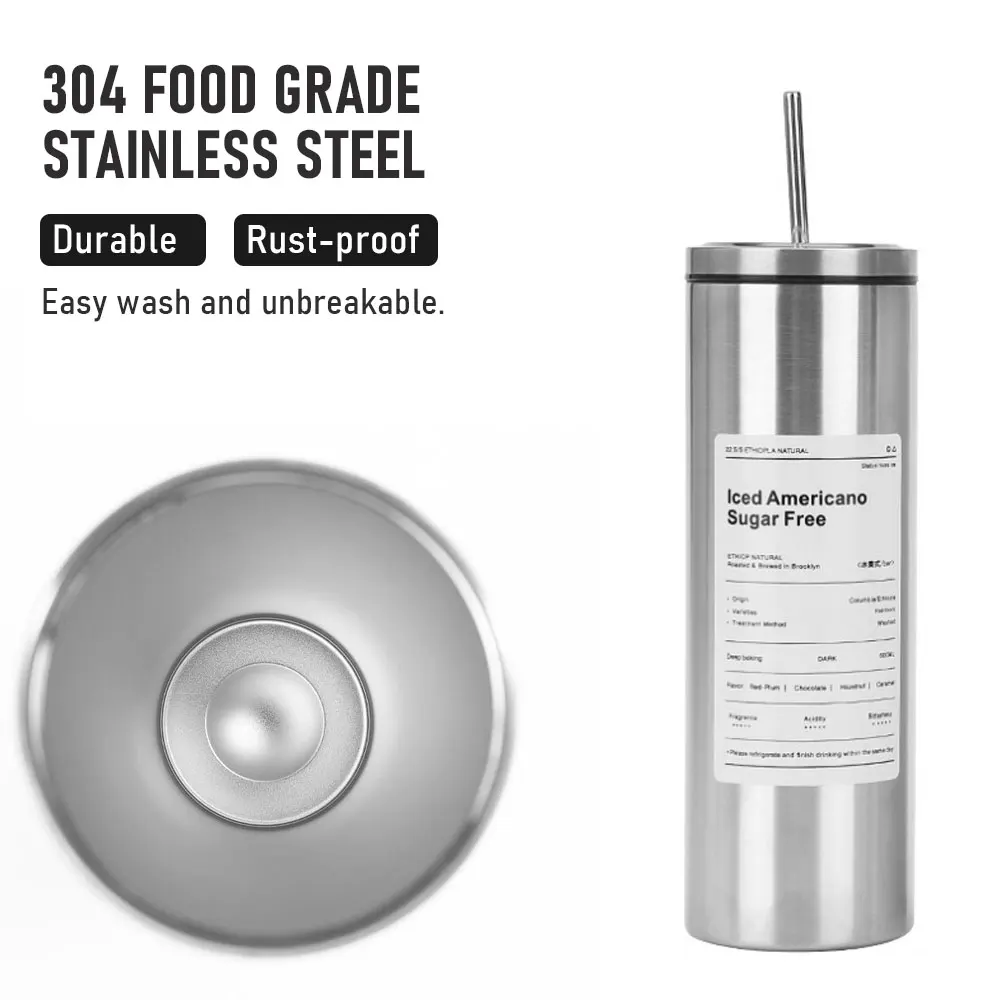 Coffee Cup Thermos 304 Stainless Steel Double -layer Cooler Straw Cup Portable Reusable Ins Ice American Coffee Mug Water Bottle
Coffee Cup Thermos 304 Stainless Steel Double -layer Cooler Straw Cup Portable Reusable Ins Ice American Coffee Mug Water Bottle