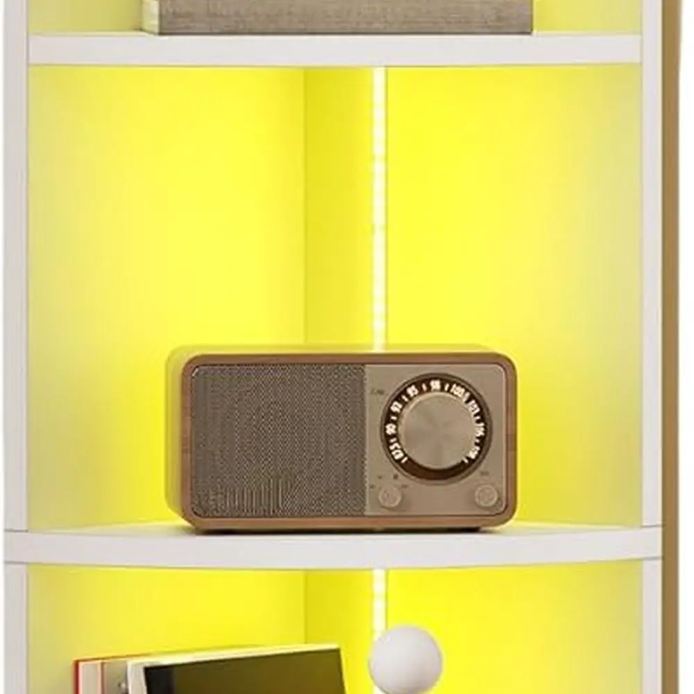 5-Tier LED-Illuminated Corner Bookshelf, Modern Wooden Storage for Home Office and Living Spaces, White
5-Tier LED-Illuminated Corner Bookshelf, Modern Wooden Storage for Home Office and Living Spaces, White