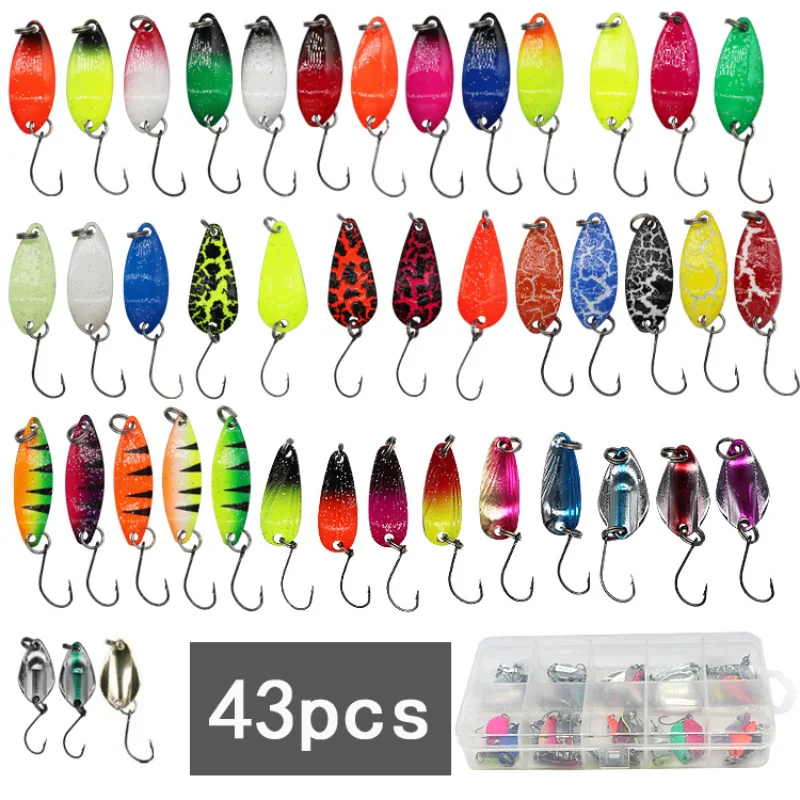 43/12 Pcs Colorful Lure Snakehead Rod Sequined Suit Spoon Type Metal Sequins Single Hook Lure Lure
43/12 Pcs Colorful Lure Snakehead Rod Sequined Suit Spoon Type Metal Sequins Single Hook Lure Lure