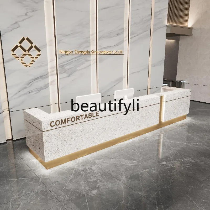Company Front Desk Marble Reception Desk Modern Rock Slab Hotel Club Sales Office Cashier Counter Bar Customization
Company Front Desk Marble Reception Desk Modern Rock Slab Hotel Club Sales Office Cashier Counter Bar Customization