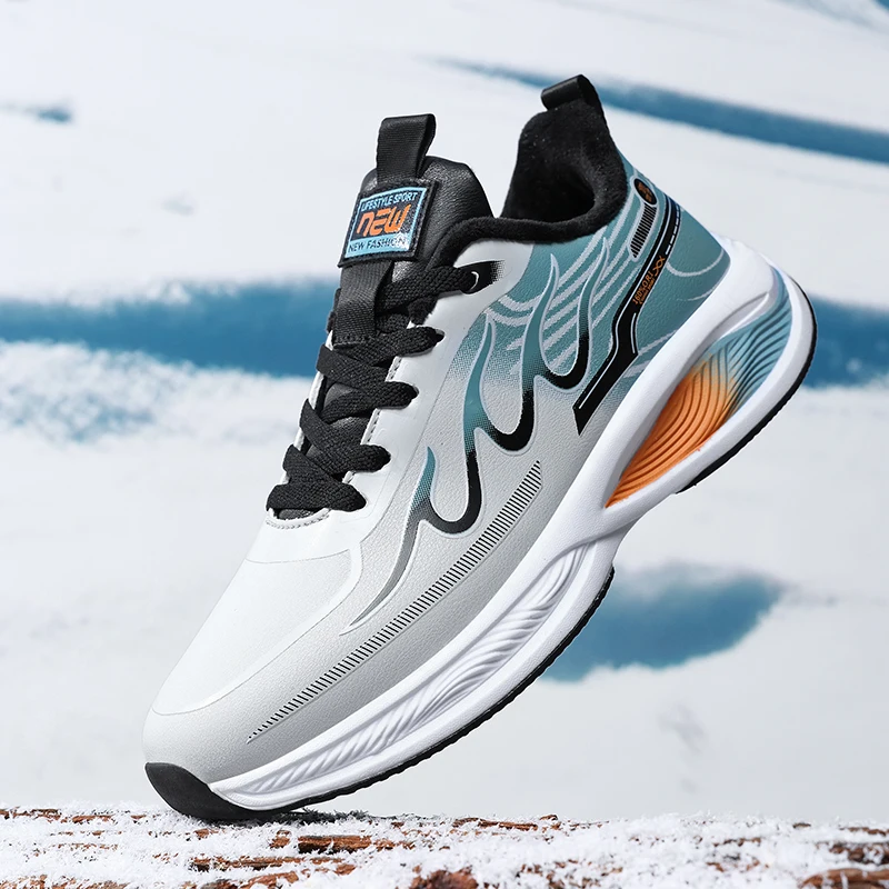 Waterproof leather upper, fleece-lined sports shoes for men - Winter lightweight shock-absorbing soft sole running shoes, studen
Waterproof leather upper, fleece-lined sports shoes for men - Winter lightweight shock-absorbing soft sole running shoes, studen