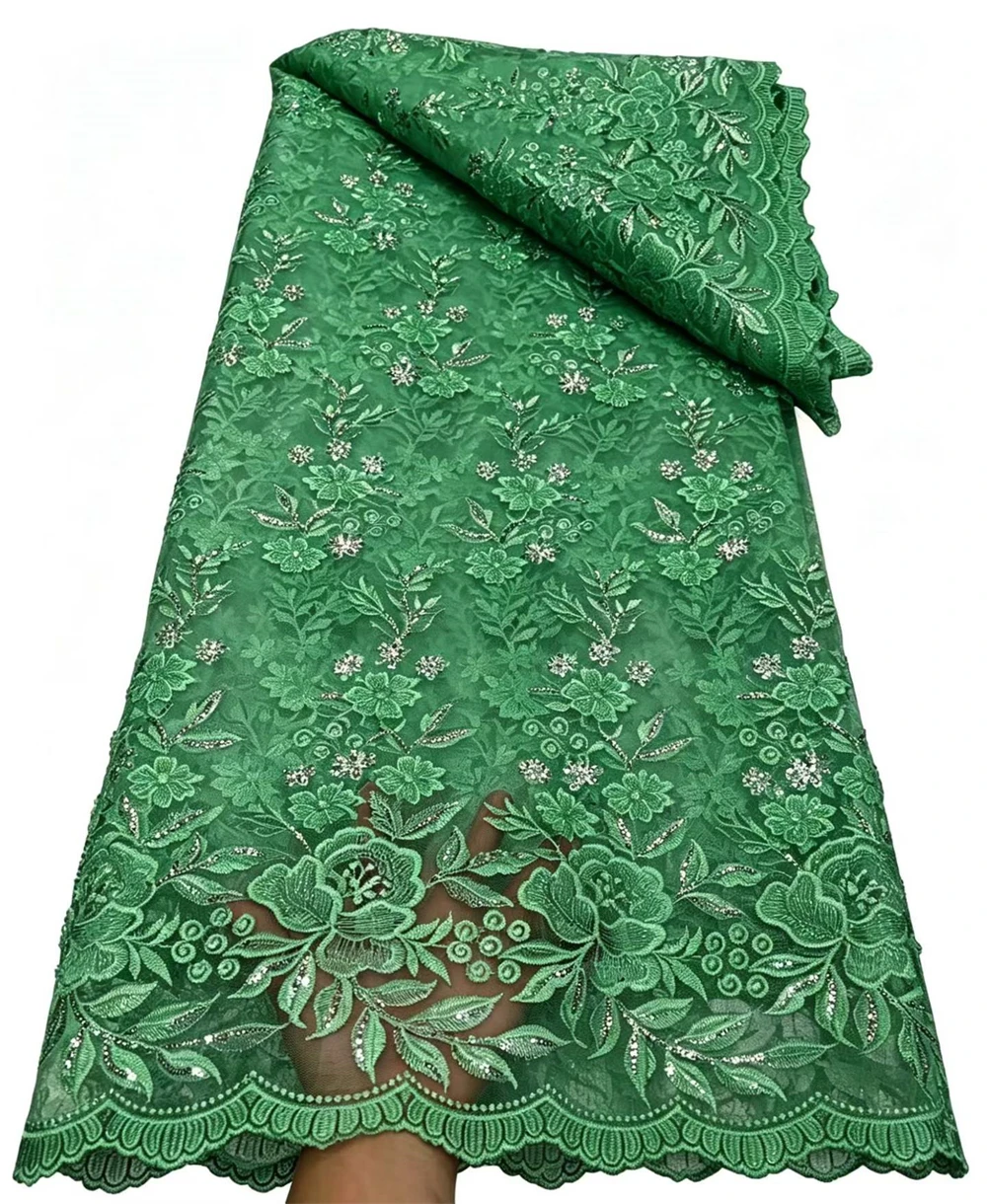 2026 Green African Flowe Beaded Sequins Lace Fabric High Quality French Nigerian Tulle Lace Fabric For Women Party Dress Sewing
2026 Green African Flowe Beaded Sequins Lace Fabric High Quality French Nigerian Tulle Lace Fabric For Women Party Dress Sewing