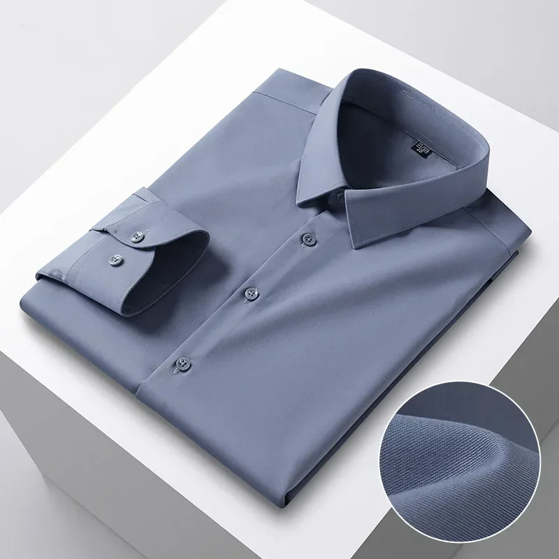 Modal Silk Long Sleeve Mens Formal Shirts High Quality Office Work Solid Regular Fit Male Tops Soft Comfortable
Modal Silk Long Sleeve Mens Formal Shirts High Quality Office Work Solid Regular Fit Male Tops Soft Comfortable