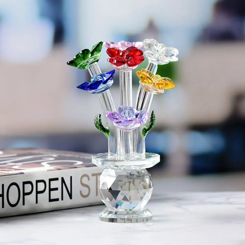 Fashionable Colorful Crystal Flower Jewelry Crystal Flower Tabletop Statue Paper Jewelry Seven Flowers Statue Decoration 
Fashionable Colorful Crystal Flower Jewelry Crystal Flower Tabletop Statue Paper Jewelry Seven Flowers Statue Decoration