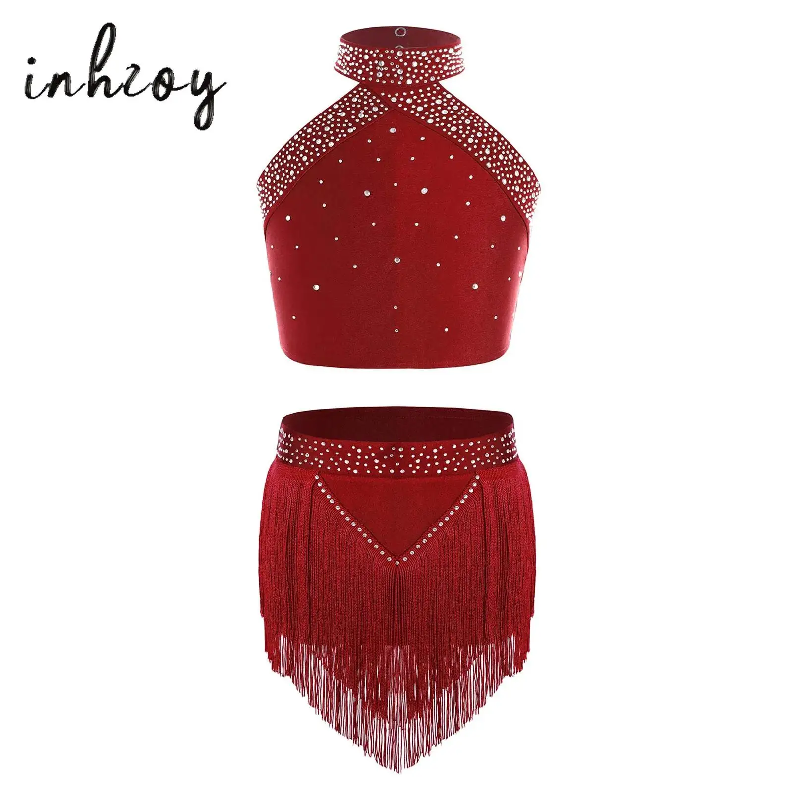 Kids Girls Figure Skating Dance Outfit Sleeveless Halter Neck Backless Shiny Rhinestones Vest Top+Skirt Shorts Latin Dance Dress
Kids Girls Figure Skating Dance Outfit Sleeveless Halter Neck Backless Shiny Rhinestones Vest Top+Skirt Shorts Latin Dance Dress