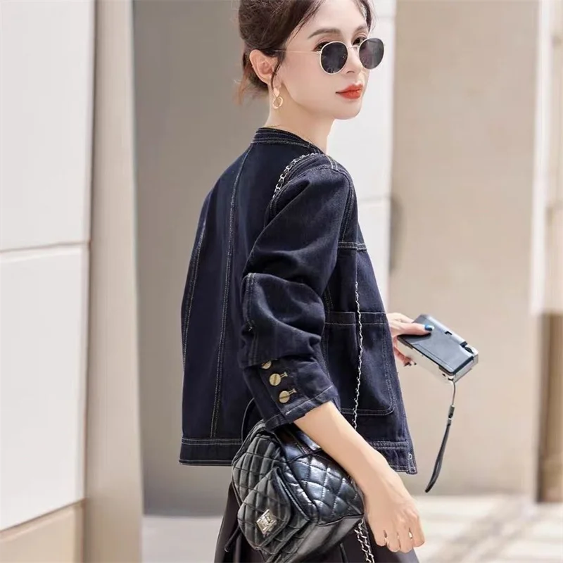 Round Neck Retro Denim Jacket for Women's Spring Autumn 2026 New Fashion Short Casual Coat Top Korean Women Receive High Praise
Round Neck Retro Denim Jacket for Women's Spring Autumn 2026 New Fashion Short Casual Coat Top Korean Women Receive High Praise