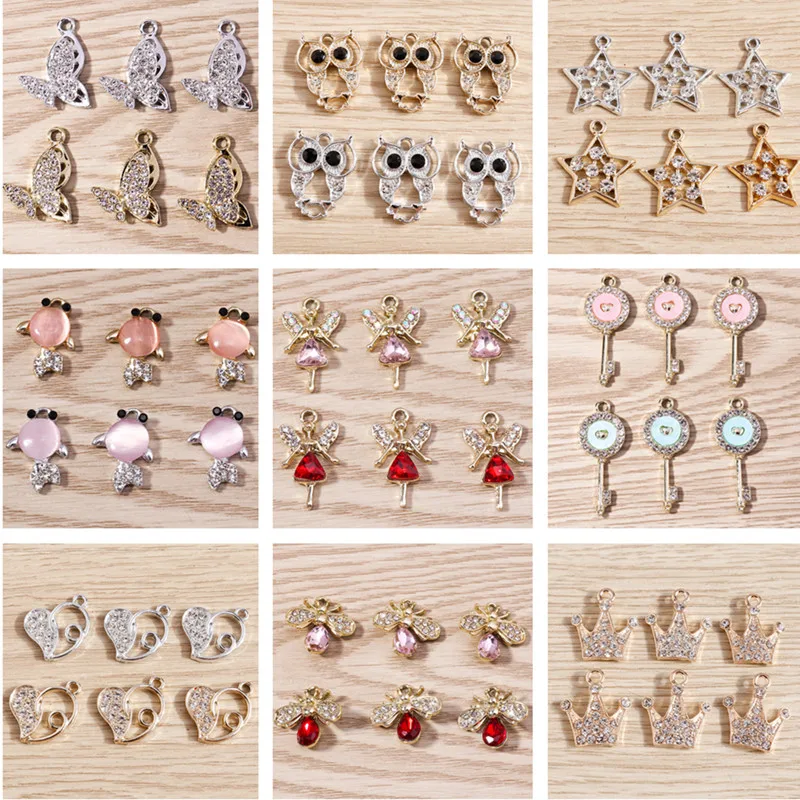 10pcs/lot Cute Crystal Animal Charms for Jewelry Making Love Heart Bear Star Fish Charms Pendant for DIY Necklaces Earrings Gift
10pcs/lot Cute Crystal Animal Charms for Jewelry Making Love Heart Bear Star Fish Charms Pendant for DIY Necklaces Earrings Gift