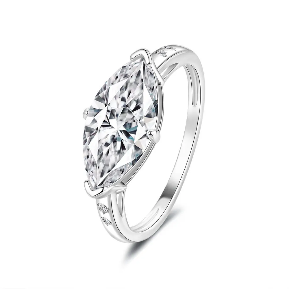 Marquise-Cut 3ct Moissanite Ring Women PT950 Platinum - Polished platinum, rounded edges, exquisite craftsmanship
Marquise-Cut 3ct Moissanite Ring Women PT950 Platinum - Polished platinum, rounded edges, exquisite craftsmanship