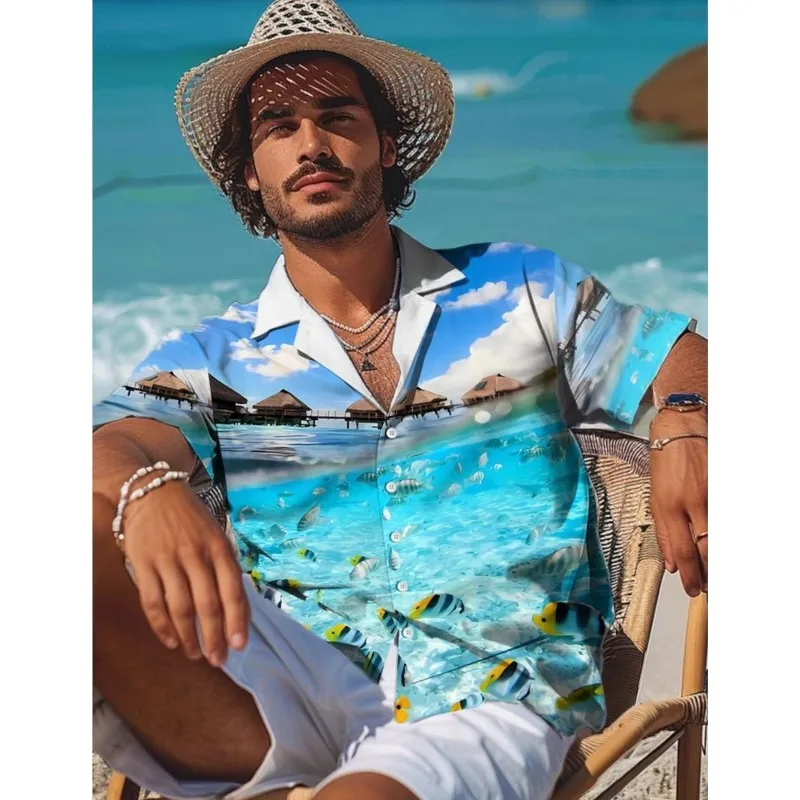 Nautical Hawaiian Resort Men's Shirt Summer Aloha Shirt Casual Holiday Summer Spring Turndown Short Sleeve Stretch Fabric Shirt
Nautical Hawaiian Resort Men's Shirt Summer Aloha Shirt Casual Holiday Summer Spring Turndown Short Sleeve Stretch Fabric Shirt