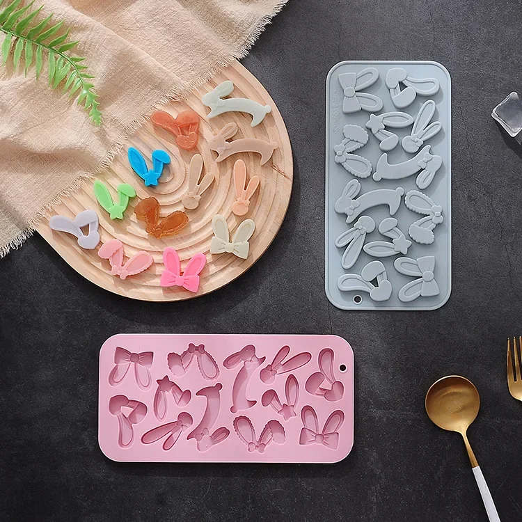 12-cavity bunny ear shaped chocolate mold, cake mold, baking tool, silicone epoxy mold
12-cavity bunny ear shaped chocolate mold, cake mold, baking tool, silicone epoxy mold