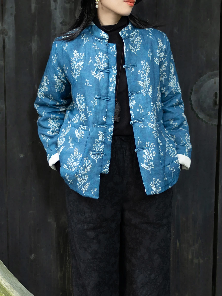 New Chinese Sle Thiened Cotton Printed Women's Jaet Stand Collar Slimming Jiangnan Zen Ethnic Wind Flax Cotton Coat
New Chinese Sle Thiened Cotton Printed Women's Jaet Stand Collar Slimming Jiangnan Zen Ethnic Wind Flax Cotton Coat