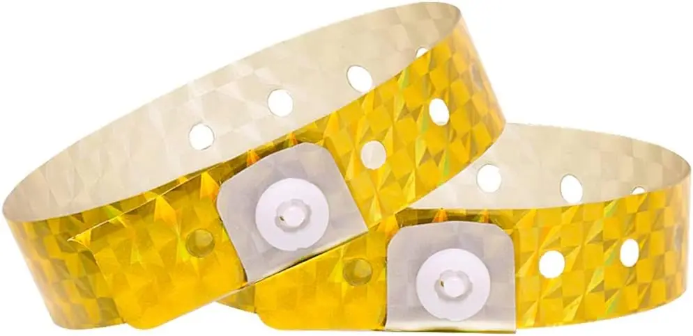 100 Pack Holographic Gold Plastic Wristbands for Events, Parties, and Nightclubs
100 Pack Holographic Gold Plastic Wristbands for Events, Parties, and Nightclubs
