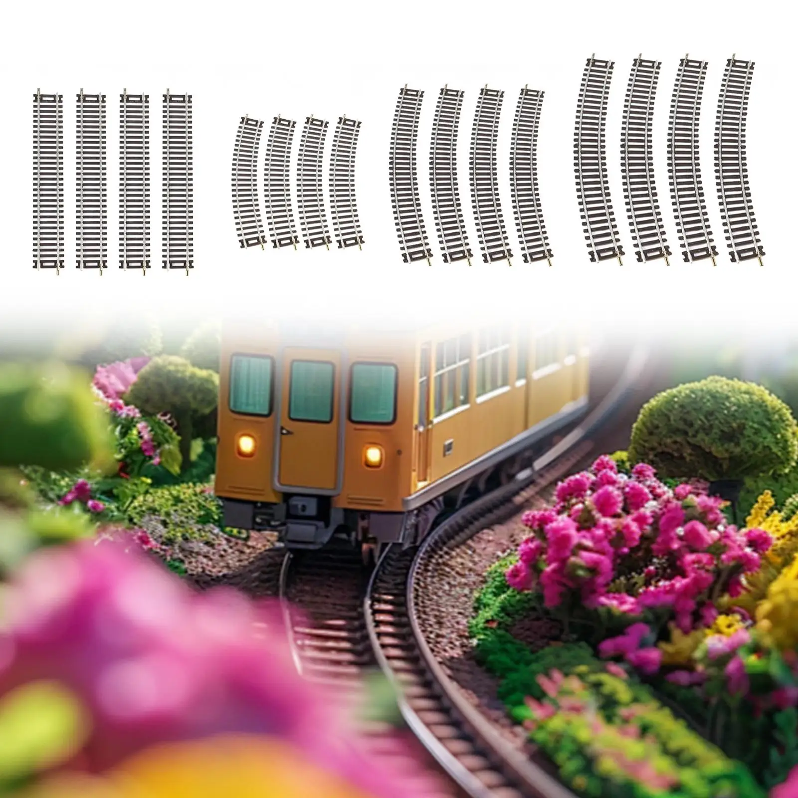4Pcs HO Scale Railroad Track, Model Train Track, Multipurpose Gift DIY Projects Model Railway Accessory for 1:87 Toy
4Pcs HO Scale Railroad Track, Model Train Track, Multipurpose Gift DIY Projects Model Railway Accessory for 1:87 Toy