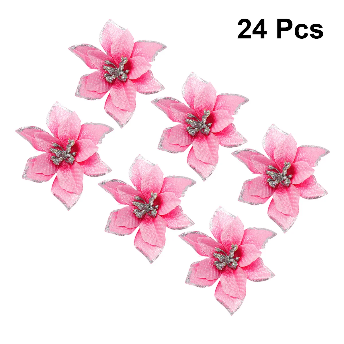 24pcs Christmas Flower Decorations Pink Glitter Artificial Flowers For Christmas Tree Wedding Party Supplies Simulation Bloom
24pcs Christmas Flower Decorations Pink Glitter Artificial Flowers For Christmas Tree Wedding Party Supplies Simulation Bloom