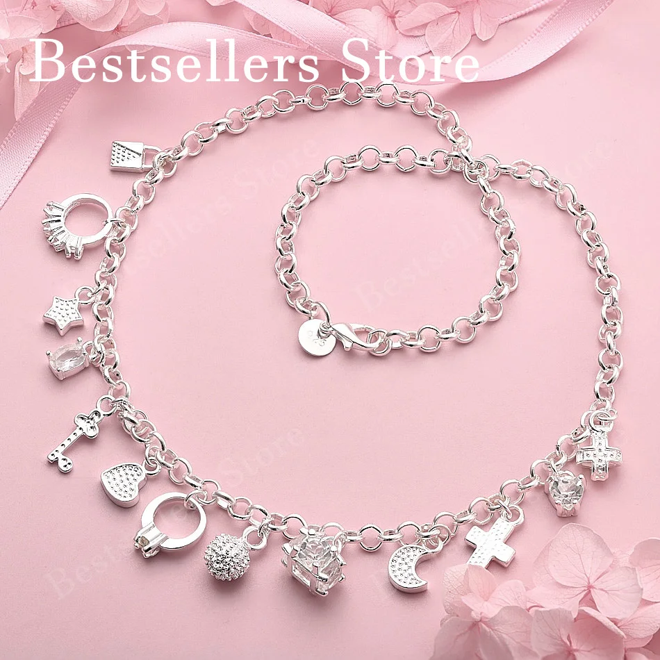 925 Sterling Silver Delicate Cross/Moon/Star Necklace for Women, Fashionable Party Gift, Wedding Accessories
925 Sterling Silver Delicate Cross/Moon/Star Necklace for Women, Fashionable Party Gift, Wedding Accessories