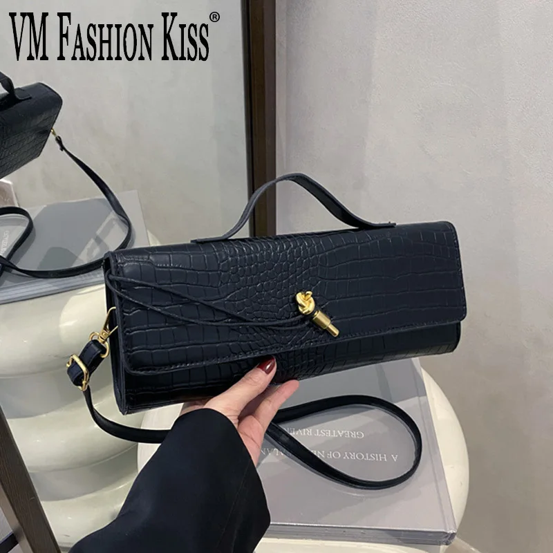 Elegant Women's Bags Black Retro PU Leather Crocodile Pattern Flip Women's Clutch Evening Bag Shoulder Crossbody Bag
Elegant Women's Bags Black Retro PU Leather Crocodile Pattern Flip Women's Clutch Evening Bag Shoulder Crossbody Bag
