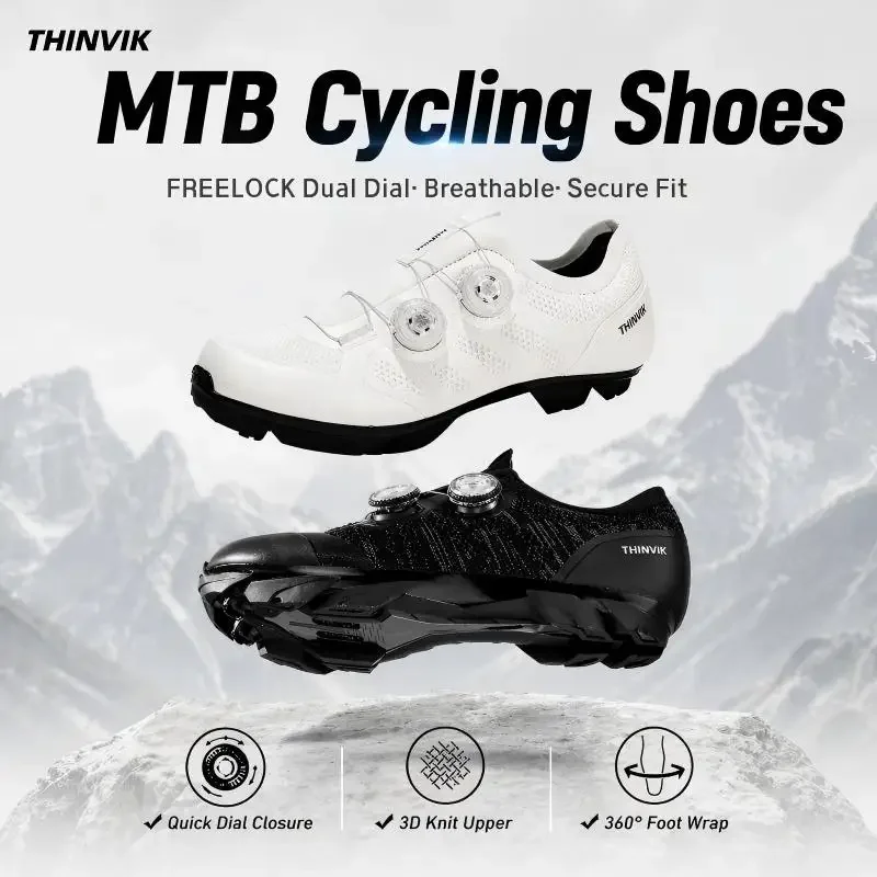 THINVIK MTB Cycling Shoes SPD Compatible 3D Knit Breathable Dual Dial Lock Non-Slip Hard Sole Mountain Bike Shoes for Men Women
THINVIK MTB Cycling Shoes SPD Compatible 3D Knit Breathable Dual Dial Lock Non-Slip Hard Sole Mountain Bike Shoes for Men Women