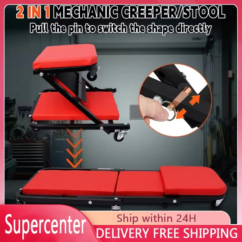 Car repair bench Mechanic Creeper 40"2-in-1 Mode Z Rolling Folding Car Seat With 6 Caster Wheels For Tool Gift For Garage Shop
Car repair bench Mechanic Creeper 40"2-in-1 Mode Z Rolling Folding Car Seat With 6 Caster Wheels For Tool Gift For Garage Shop