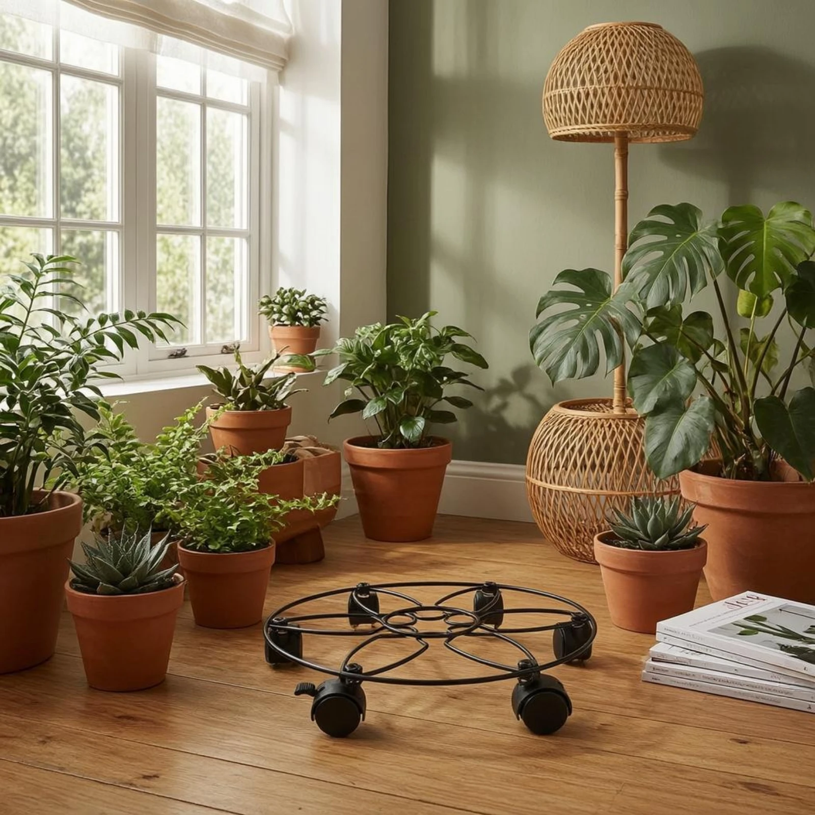 Lockable Caster Plant Stand Petal Design Round Plant Stand Yard Gear Floor Protection Indoor Outdoor Use for Garden
Lockable Caster Plant Stand Petal Design Round Plant Stand Yard Gear Floor Protection Indoor Outdoor Use for Garden