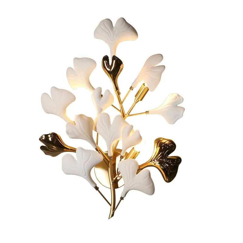 Creative wall lamp, ginkgo biloba villa living room background wall wall lamp
Creative wall lamp, ginkgo biloba villa living room background wall wall lamp