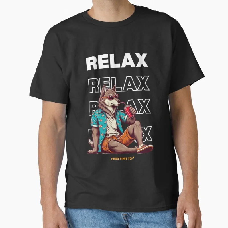 Funny RELAX X3 Cute cartoon wolf Ahhh Time to Relax Summer humor gift T shirt for men Large size Tops S-6XL mens clothing
Funny RELAX X3 Cute cartoon wolf Ahhh Time to Relax Summer humor gift T shirt for men Large size Tops S-6XL mens clothing