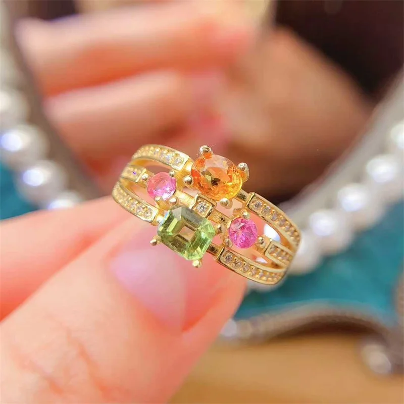 Настоящее серебро 925 пробы, натуральное элегантное обручальное кольцо с турмалином Gorgous для женщин, рождественский подарок, желтое золото с сертификатом
Настоящее серебро 925 пробы, натуральное элегантное обручальное кольцо с турмалином Gorgous для женщин, рождественский подарок, желтое золото с сертификатом