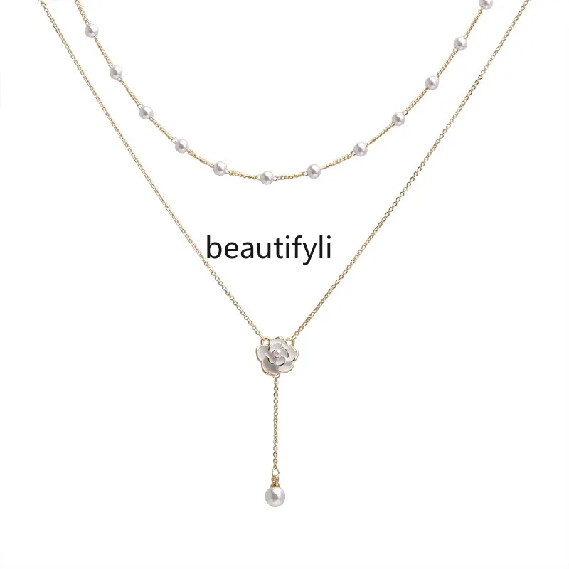 Double-Layered Tassel Pearl Necklace for Women Niche Design Camellia Clavicle Chain Light Luxury High-Grade Temperament Necklace
Double-Layered Tassel Pearl Necklace for Women Niche Design Camellia Clavicle Chain Light Luxury High-Grade Temperament Necklace