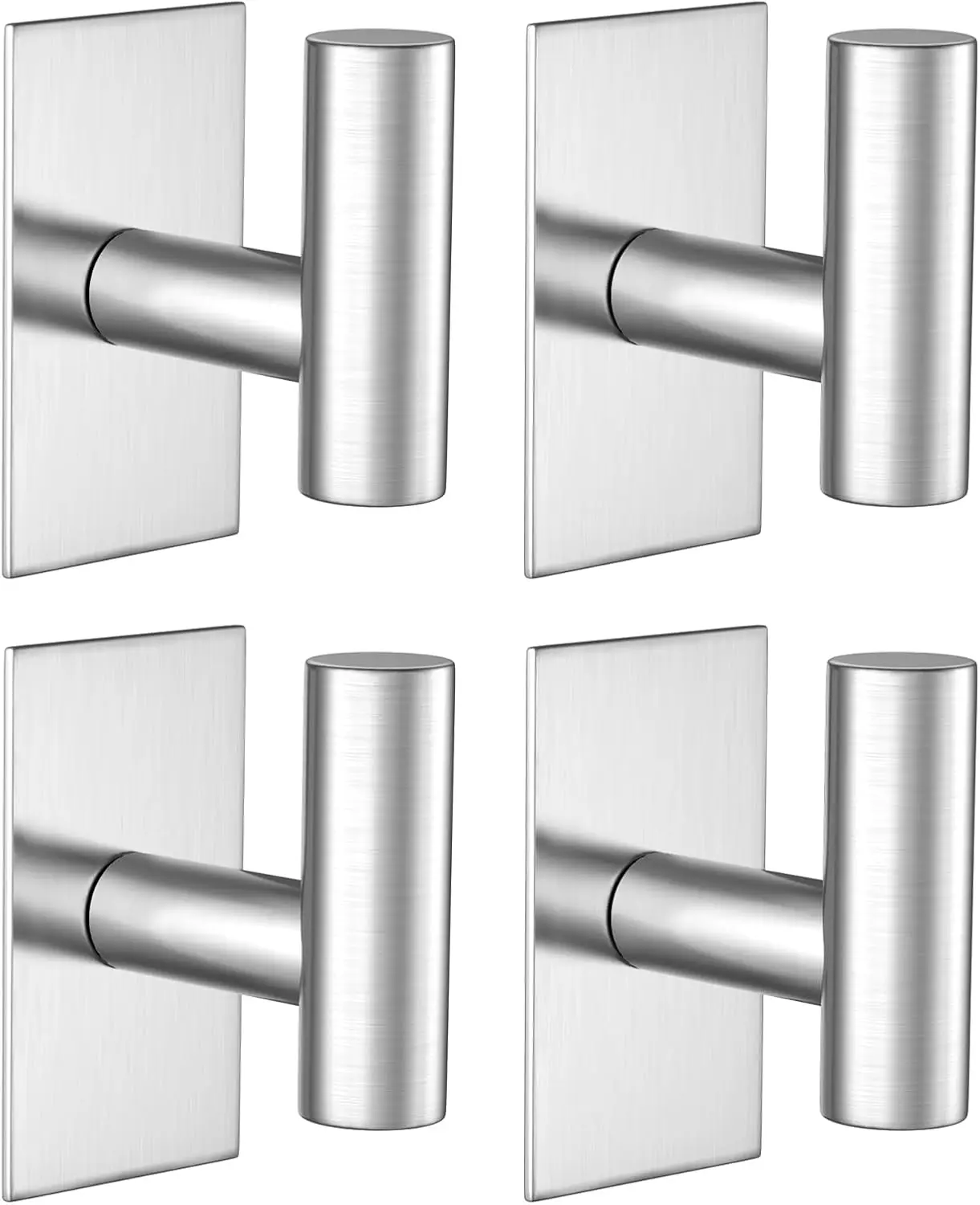 Heavy Duty Wall Towel Hooks, No Drill Adhesive Hooks for Hanging Coats, Clothes, Kitchen, Bathroom, Silver, 4 Pack
Heavy Duty Wall Towel Hooks, No Drill Adhesive Hooks for Hanging Coats, Clothes, Kitchen, Bathroom, Silver, 4 Pack