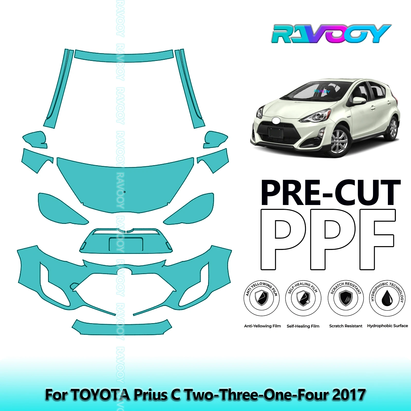 8.5Mil Precut Paint Protection Film PPF Clear Bra Front Kit For TOYOTA Prius C Two-Three-One-Four 2017
8.5Mil Precut Paint Protection Film PPF Clear Bra Front Kit For TOYOTA Prius C Two-Three-One-Four 2017
