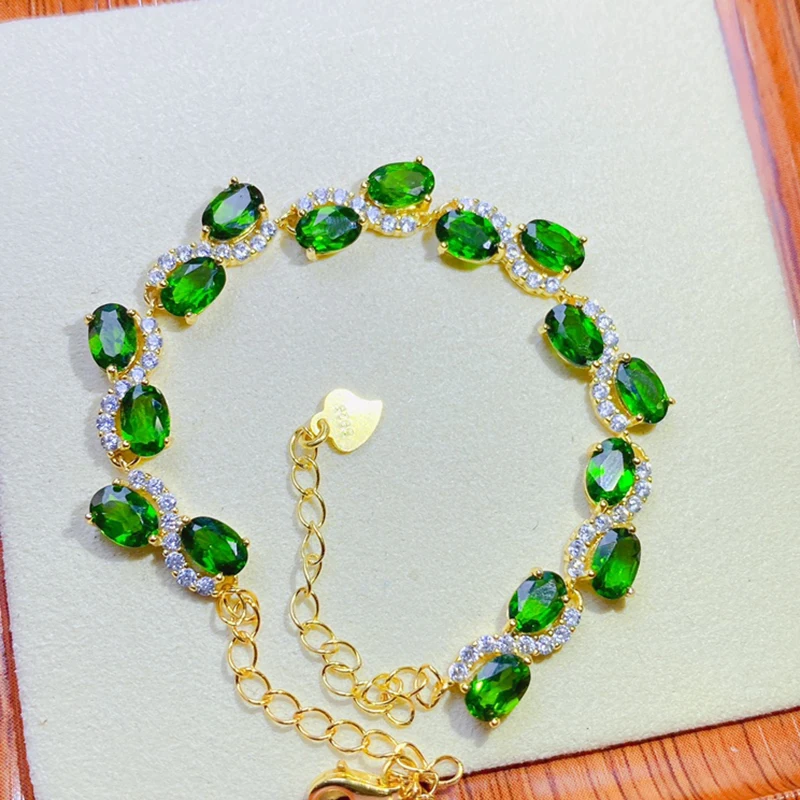 Natural Diopside Bracelet for women silver 925 jewelry luxury gem stones 18k gold plated free shiping items
Natural Diopside Bracelet for women silver 925 jewelry luxury gem stones 18k gold plated free shiping items
