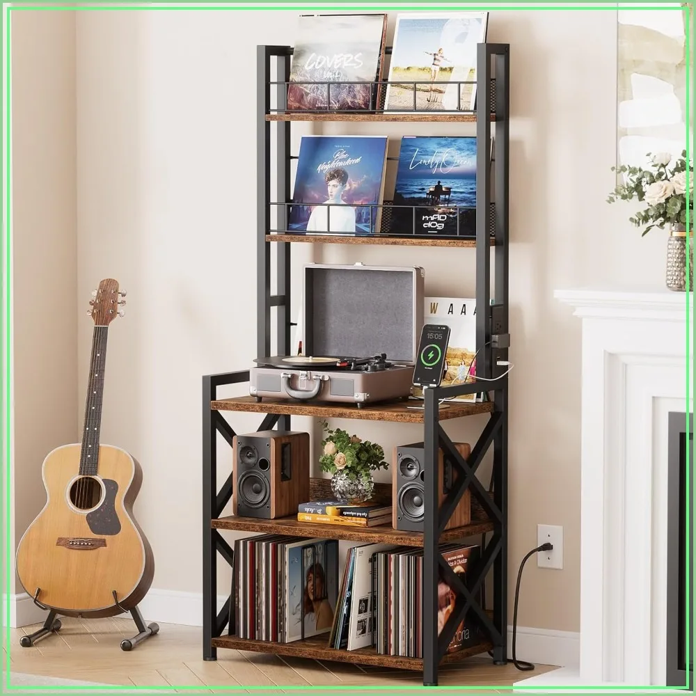 5-Tier Record Player Stand with Power Outlet, Vinyl Storage Rack, LP Organizer & Display Cabinet for Living Room Music Corner
5-Tier Record Player Stand with Power Outlet, Vinyl Storage Rack, LP Organizer & Display Cabinet for Living Room Music Corner
